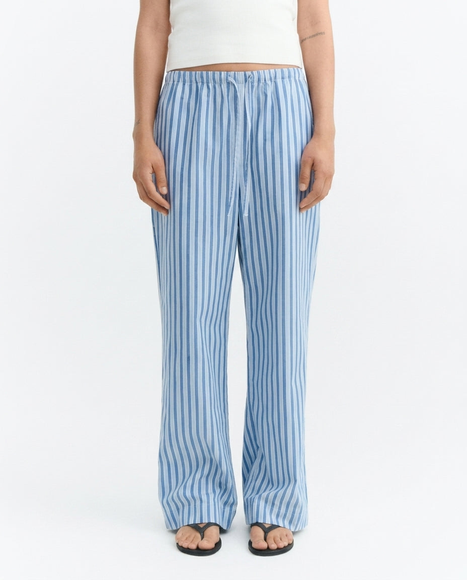 Pantalon décontracté à rayures bleues Brigitte