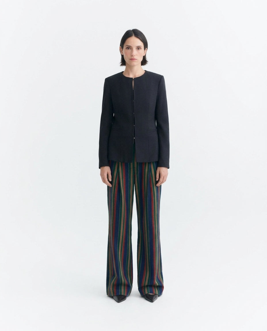 Pantalon Patricia large à taille basse rayé