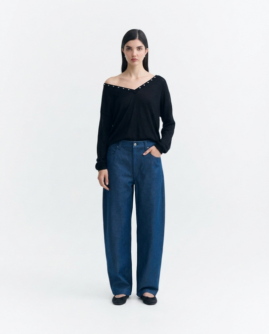 Indigo natural dyes Marissa barrel jeans