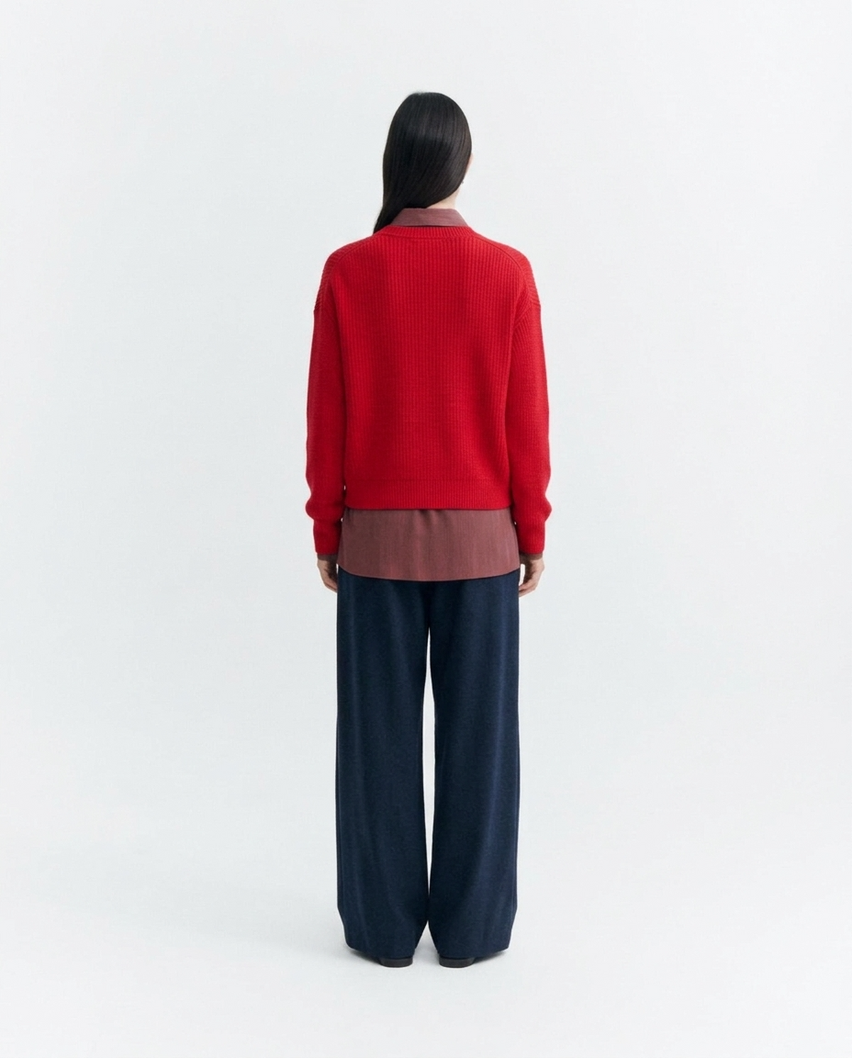 Red organic cotton Carmen sweater