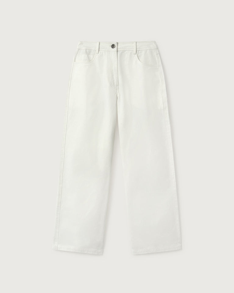 Pantalones elephant blanco sustainable clothing outlet-silueta