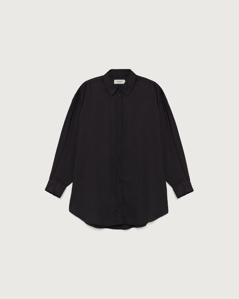 Camisa gia negra sustainable clothing outlet-silueta