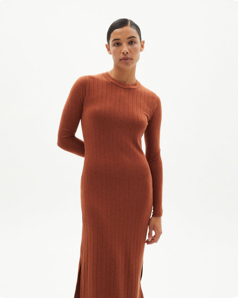 Clay red wool Gina dress – Thinking MU