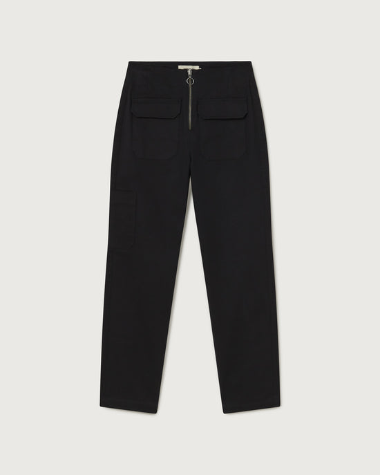 Pantalón negro cargo Kath-silueta