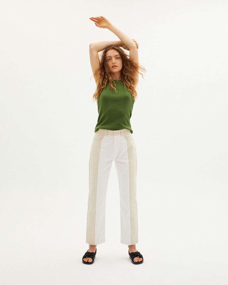 Pantalon nele patched blanco sustainable clothing outlet-2