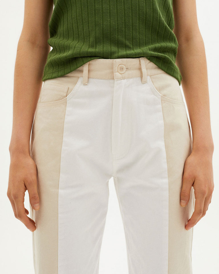 Pantalon nele patched blanco sustainable clothing outlet-3