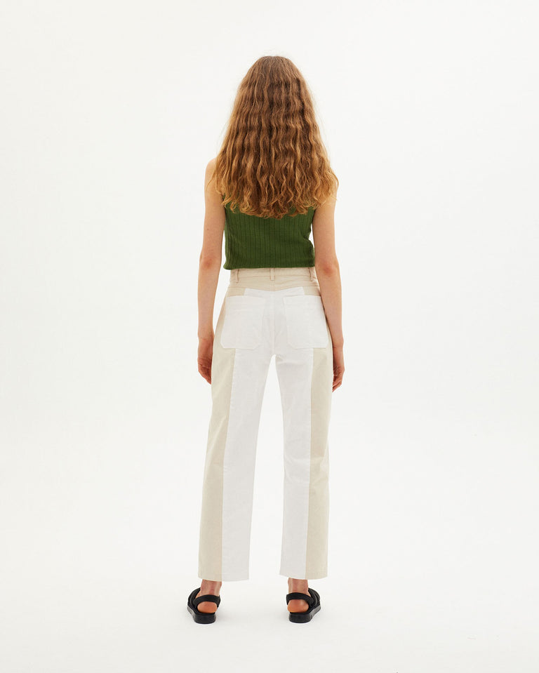 Pantalon nele patched blanco sustainable clothing outlet-4