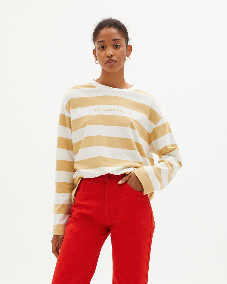 Camiseta mustard stripes l/s sustainable clothing outlet-1