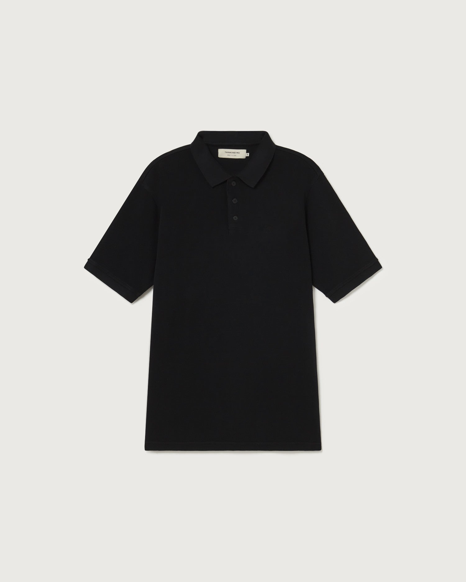 Men's black Sun sustainable organic cotton polo shirt | Thinking