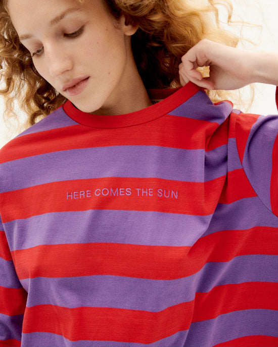 Camiseta emily manga larga a rayas violeta sostenible-3