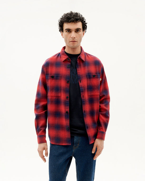 Sobrecamisa bes checks rojo blurry-1