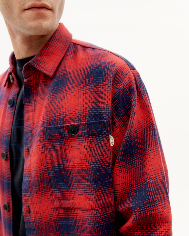 Sobrecamisa bes checks rojo blurry-2