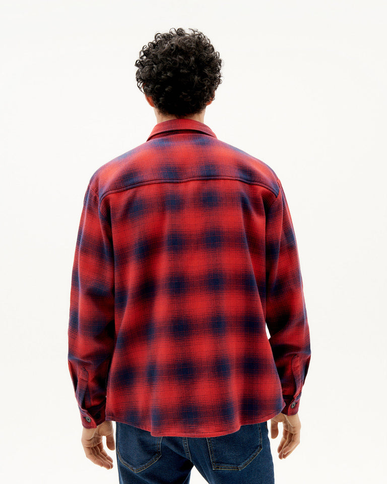 Sobrecamisa bes checks rojo blurry-4