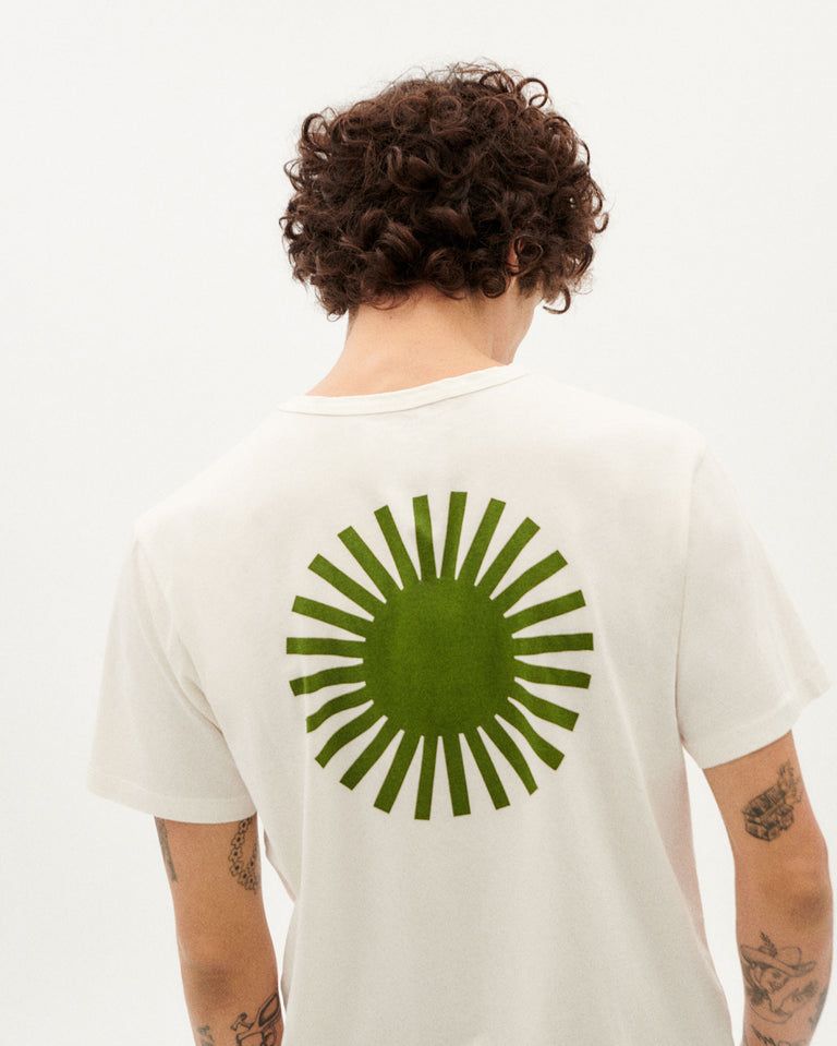 Camiseta blanca Sol verde-2