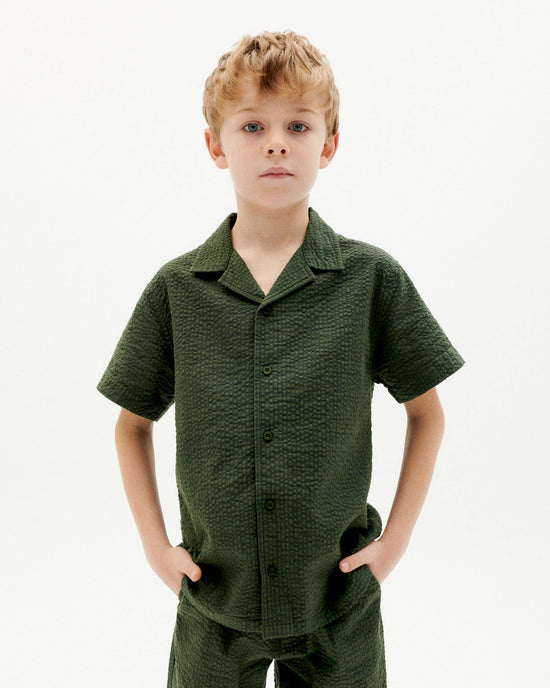 Niños camisa verde seersucker ares-1