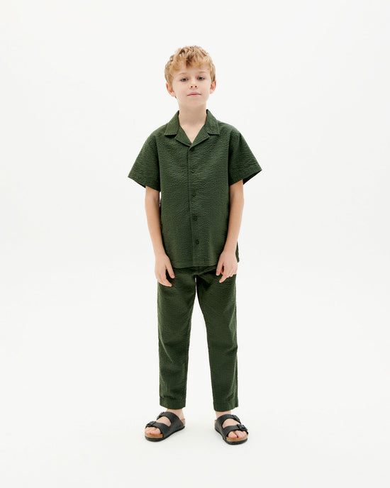 Niños camisa verde seersucker ares-2