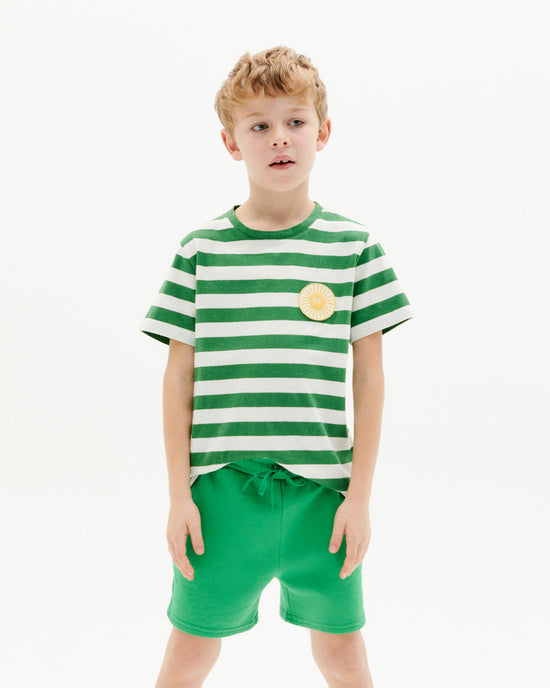 Niños camiseta rayas verdes-1
