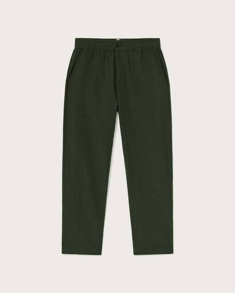 Pantalón verde Seersucker checks-5