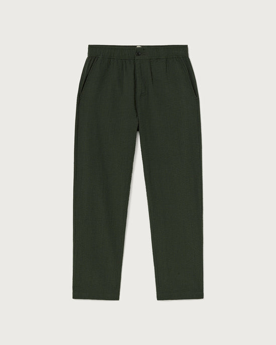 Pantalón verde Seersucker checks-5