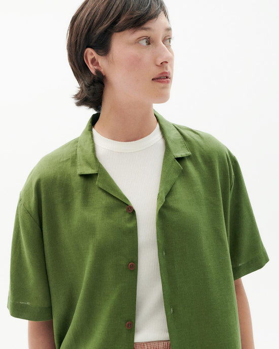 Camisa verde hemp Jules unisex-2
