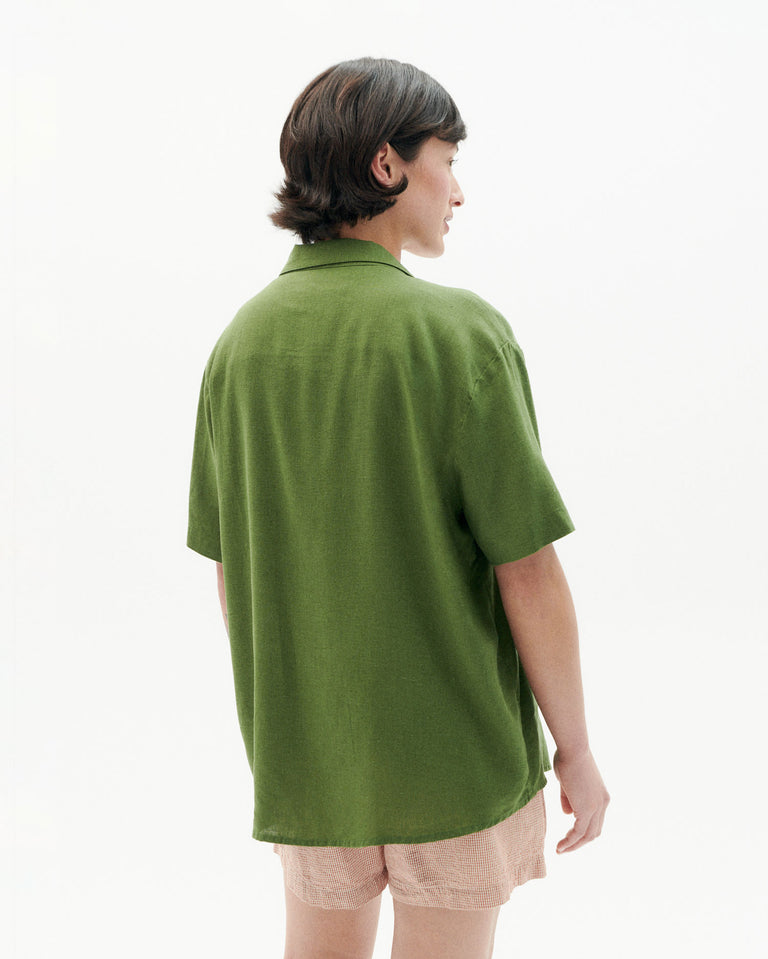 Camisa verde hemp Jules unisex-4